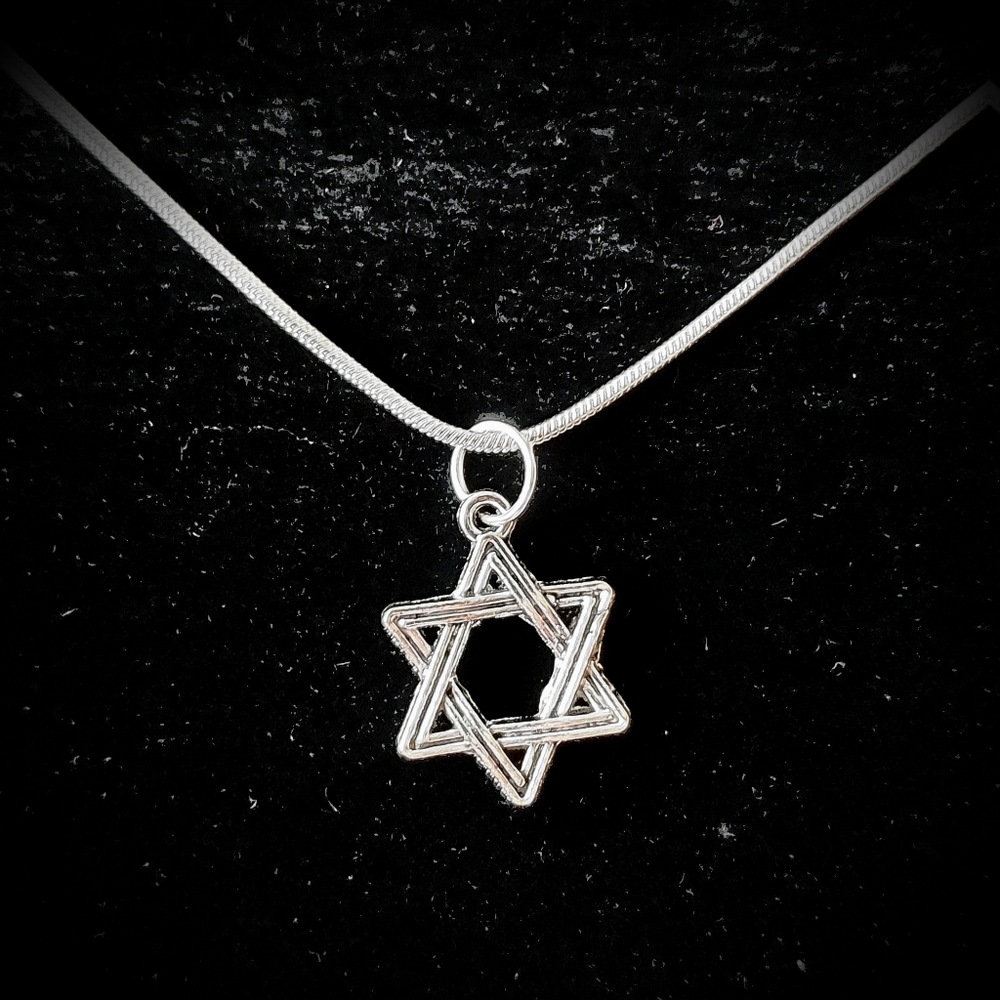 Star Of David 20" .925 Sterling Silver Necklace